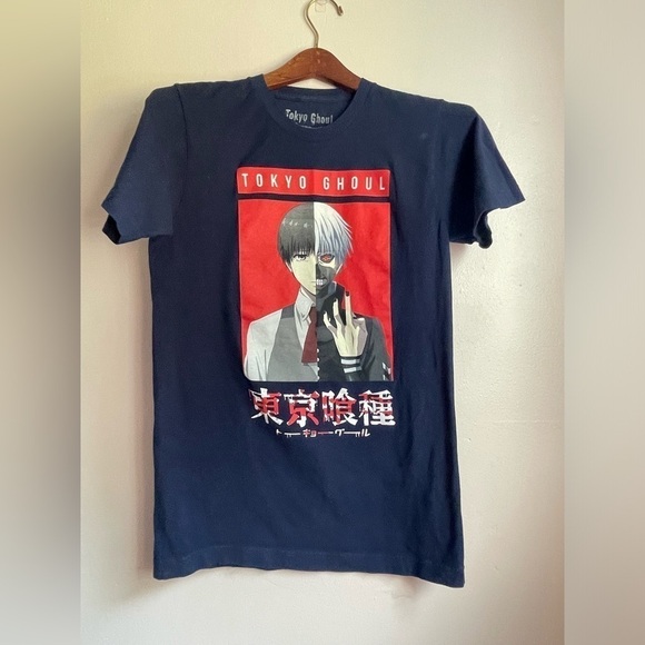 Crunchyroll Other - Tokyo Ghoul Mens Size Small Blue Kankei Split Face Short Sleeve Graphic T-Shirt